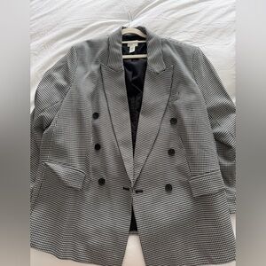 Black & White Double-Breasted Blazer